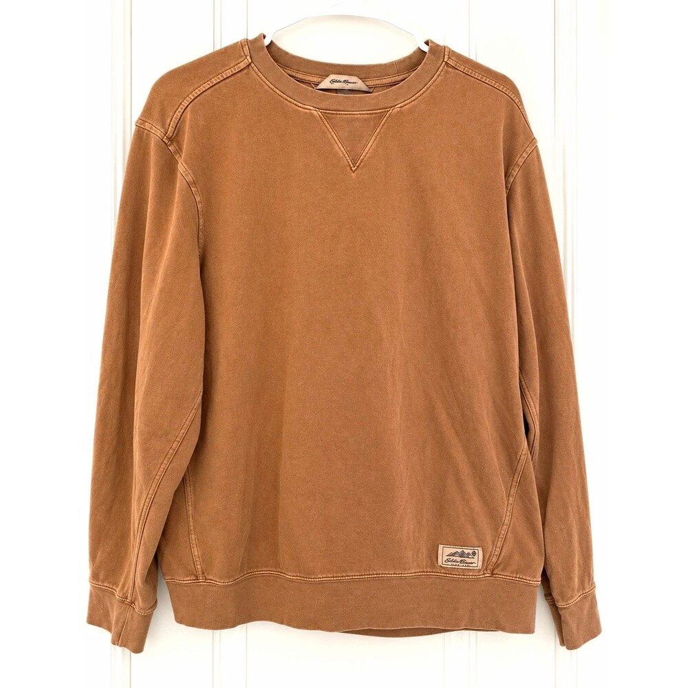 Eddie Bauer Men's Brown Crew Neck Pullover Sweatshirt Long Sleeve Size M